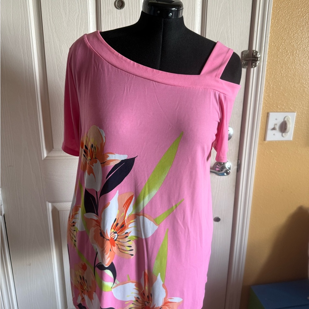 JM Collection Pink Satin Top